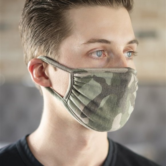 2 for $20! OLIVE CAMO PRINT FACE MASK - Picture 2 of 6
